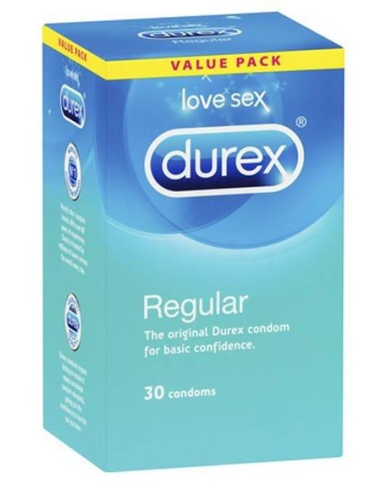 Durex Regular Lubed Condoms - 30 Pack