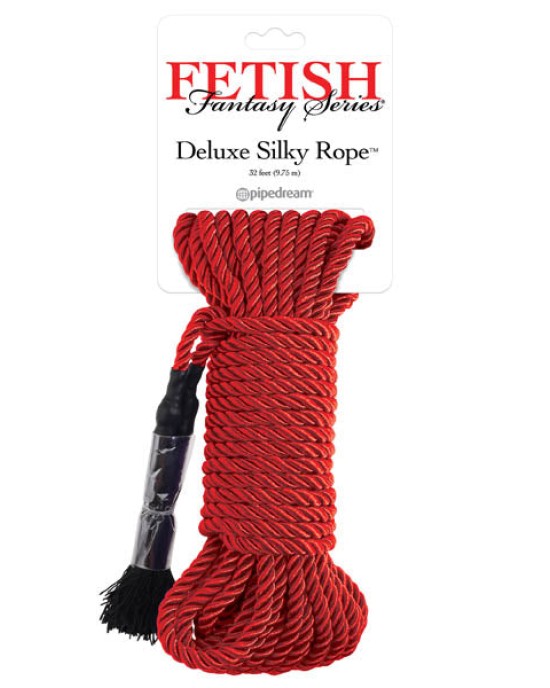 Fetish Fantasy Series Deluxe Silky Rope - Red Bondage Rope - 9.75 m Length