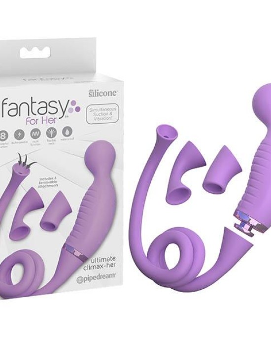 Fantasy For Her Ultimate Climax-Her - Purple Vibrating and Sucking Stimulator