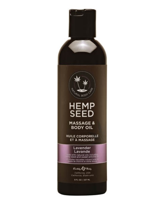 Hemp Seed Massage & Body Oil - Lavender Scented - 237 ml Bottle