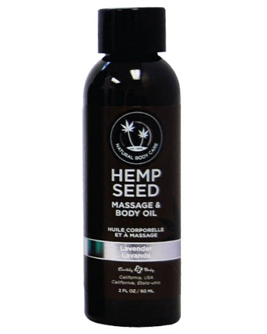 Hemp Seed Massage & Body Oil - Lavender Scented - 59 ml Bottle