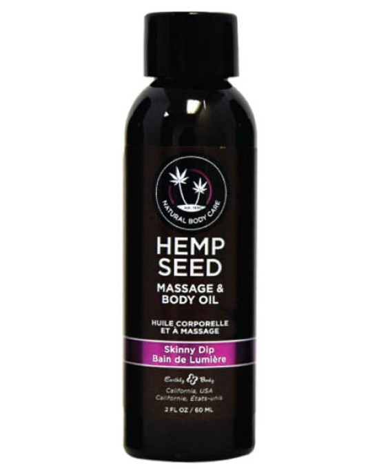 Hemp Seed Massage & Body Oil - Skinny Dip (Vanilla & Faiy Floss) Scented - 59 ml Bottle