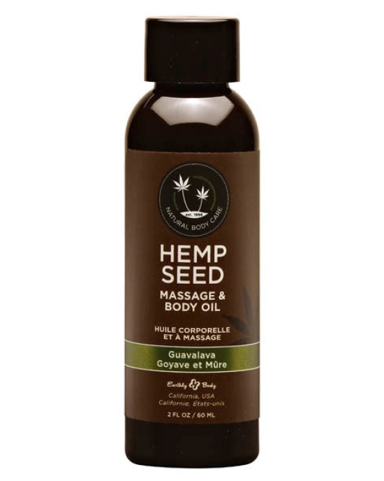 Hemp Seed Massage & Body Oil - Guavalava (Guava & Blackberry) Scented - 59 ml Bottle