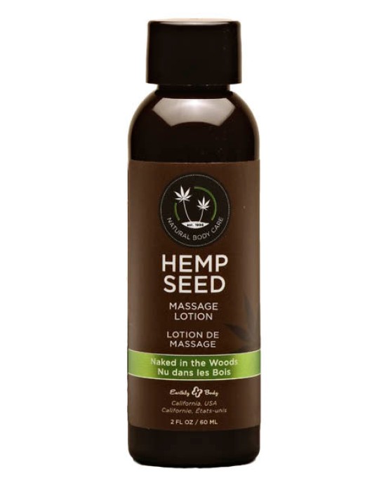 Hemp Seed Massage Lotion - Naked In The Woods (White Tea & Ginger) Scented - 59 ml Bottle