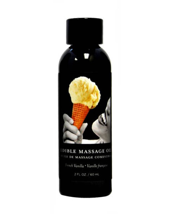 Edible Massage Oil - French Vanilla Flavoured - 59 ml Bottle