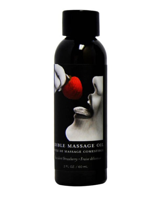 Edible Massage Oil - Succulent Strawberry Flavoured - 59 ml Bottle