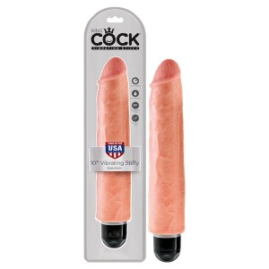 King Cock 10'' Vibrating Stiffy - Flesh 25.4 cm Vibrating Dong