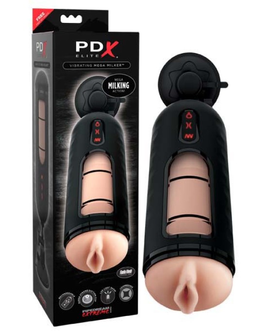 Pipedream Extreme Toyz Elite Vibrating Mega Milker - Flesh USB Rechargeable Powered Stroker