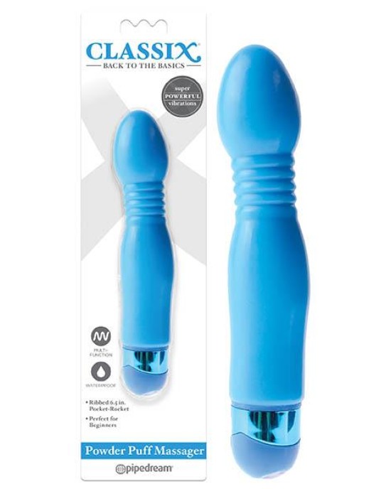 Classix Powder Puff Massager - Blue 16.5 cm Vibrator