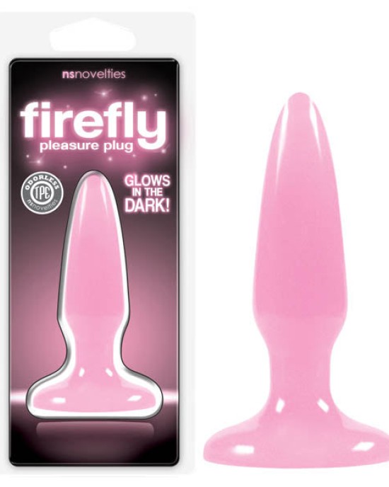 Firefly Pleasure Plug - Glow-in-the-Dark Pink 8.1 cm (3.2'') Mini Butt Plug