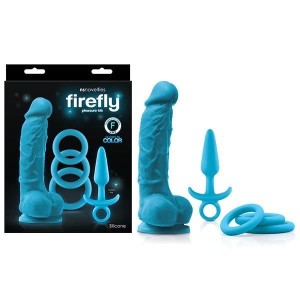 Firefly - Pleasure Kit - Glow in the Dark Blue Couples Kit - 6 Piece Set