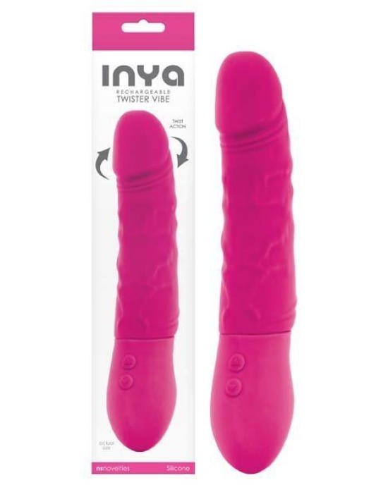 INYA Twister - Pink 9 Inch Rechargeable Rotating Vibrator