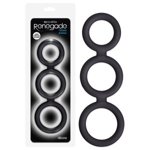 Renegade Triad Cock Ring - Black Triple Cock Ring