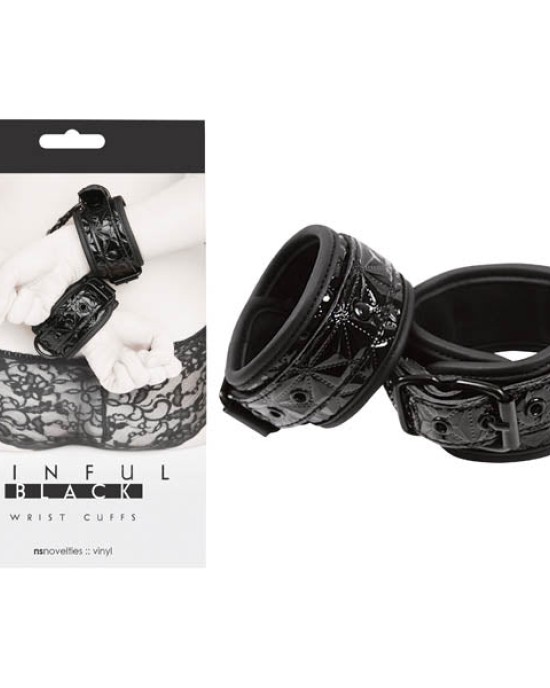 Sinful - Wrist Cuffs - Black Restraints