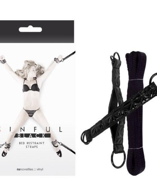 Sinful - Bed Restraint Straps - Black Bed Restraints