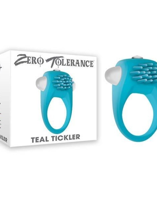 Zero Tolerance Teal Tickler - Teal Vibrating Cock Ring