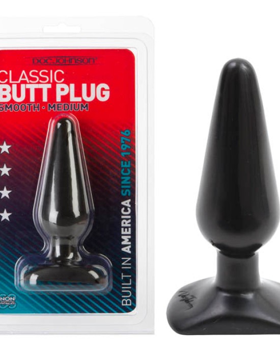 Classic 5.5 Inch Medium Smooth Butt Plug - Black