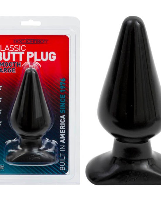 Classic Butt Plug - Black 15.3 cm (6'') Large Smooth Butt Plug