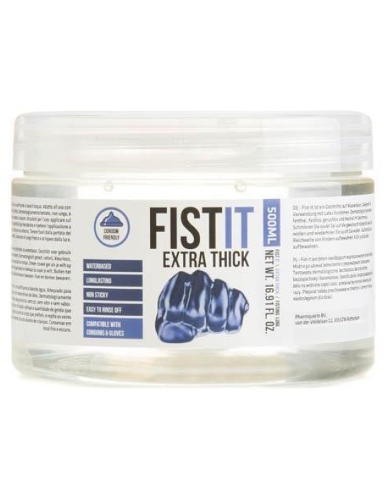 Pharmquests Fist-It Extra Thick - Thick Water Based Lubricant - 500 ml Tub