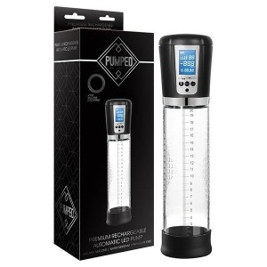 Pumped Premium Rechargeable Auto LED Pump - Clear USB Rechargeable Powered Penis Pump