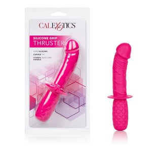 Playful Silicone Grip Thruster - Pink 11.5 cm Dong with Handle