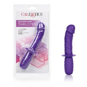 Playful Silicone Grip Thruster - Purple 11.5 cm Dong with Handle