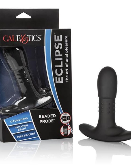 Eclipse Beaded Probe - Black USB Rechargeable Vibrating Anal Plug