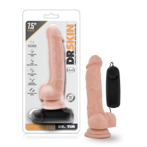 Dr. Skin Dr. Tim - Flesh 19 cm (7.5'') Vibrating Dong