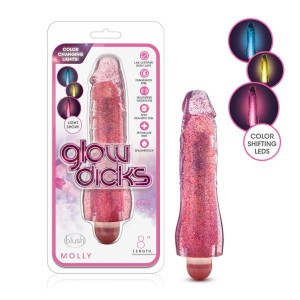 Glow Dicks Molly - Glitter Pink Light-Up Vibrator