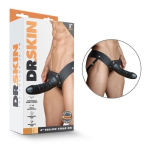 Dr. Skin - 6 Inch Hollow Strap On - Black