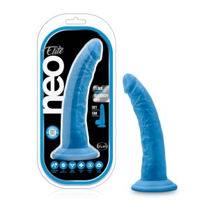 Neo Elite 7.5'' Dual Density Cock - Blue 19 cm Dong