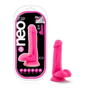 Neo Elite 6'' Dual Density Cock with Balls - Pink 15.2 cm Dong