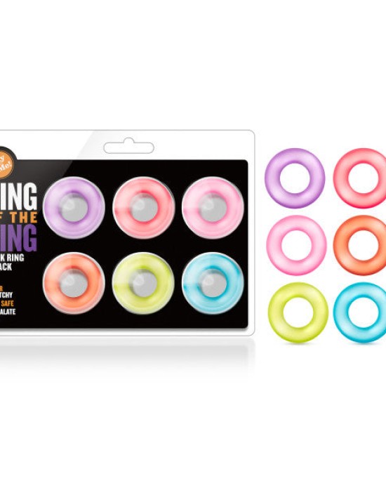 Play With Me - King of the Ring - Coloured Cock Rings - Set of 6