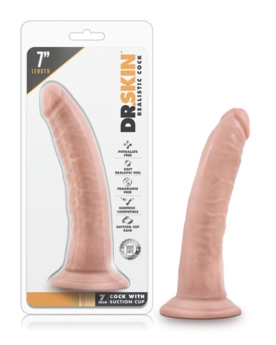 Dr. Skin 7 Inch Cock with Suction Cup - Flesh