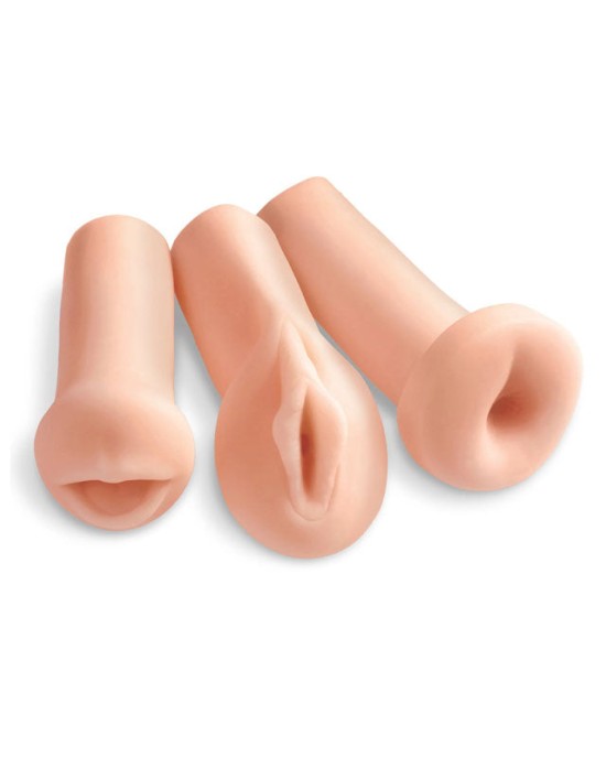 Pipedream Extreme Toyz All 3 Holes - Flesh Strokers - Set of 3