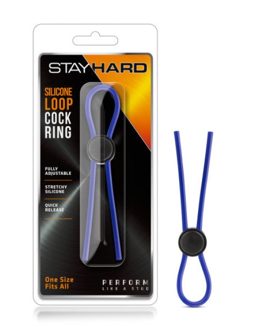 Stay Hard - Loop Adjustable Lasso Cock Ring - Blue