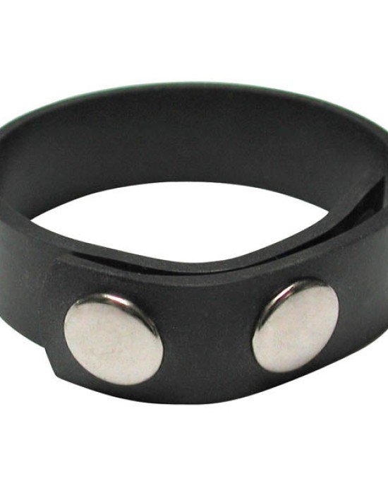 KinkLab 3 Snap Cock Ring - Black Rubber Adjustable Cock Ring