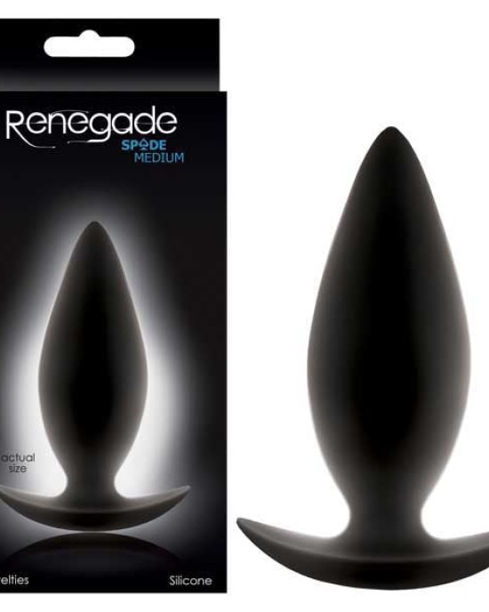 Renegade - Spades - Black 10 cm (4'') Medium Butt Plug