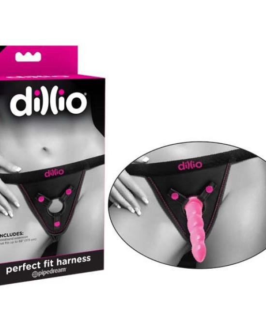 Dillio Perfect Fit Harness - Black/Pink