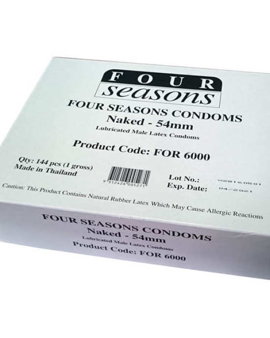 Four Seasons Naked Classic Condoms - Bulk Box of 144