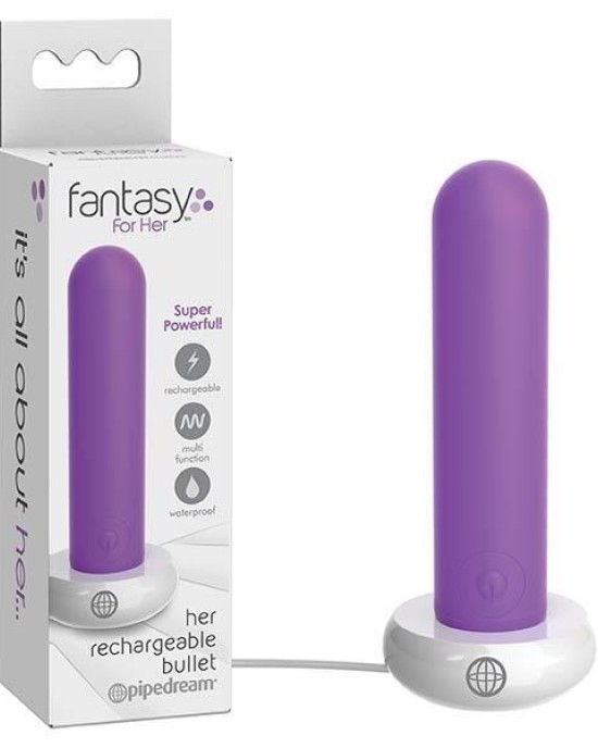 Fantasy For Her Rechargable Bullet - Purple 9.1 cm (3.5'') USB Rechargeable Bullet