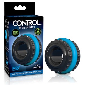 Sir Richards Pro Performance Beginners C-Ring - Black/Blue Cock Ring