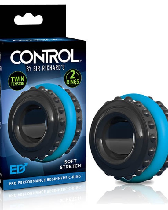 Sir Richards Pro Performance Beginners C-Ring - Black/Blue Cock Ring