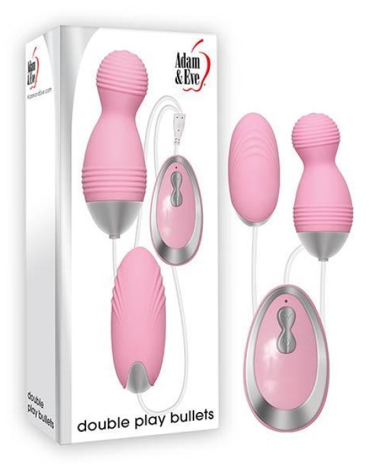 Double Play Vibrating Pink Bullets -Set of 2 with Remote