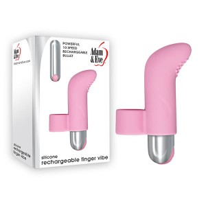 Adam & Eve Silicone Rechargeable Finger Vibe - Pink USB Rechargeable Finger Stimulator