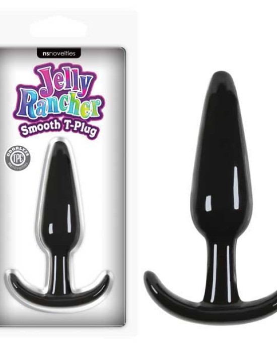 Jelly Rancher Smooth T-Plug - Black 11 cm (4.3'') Butt Plug