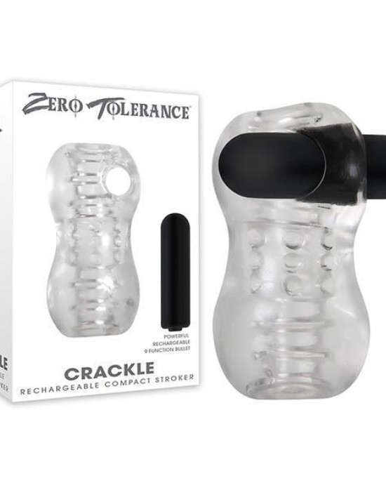 Zero Tolerance Crackle - Clear Mini Stroker with USB Rechargeable Bullet