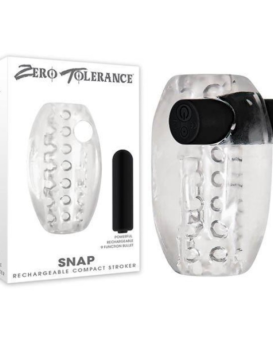 Zero Tolerance Snap - Clear Mini Stroker with USB Rechargeable Bullet