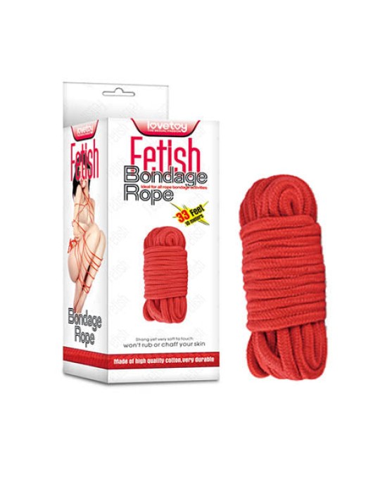 Fetish Bondage Rope - Red - 10 m Length