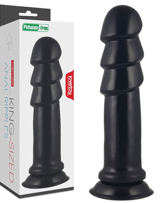 King Sized Anal Ripples - Black 28.5 cm (11.5'') Mega Anal Plug